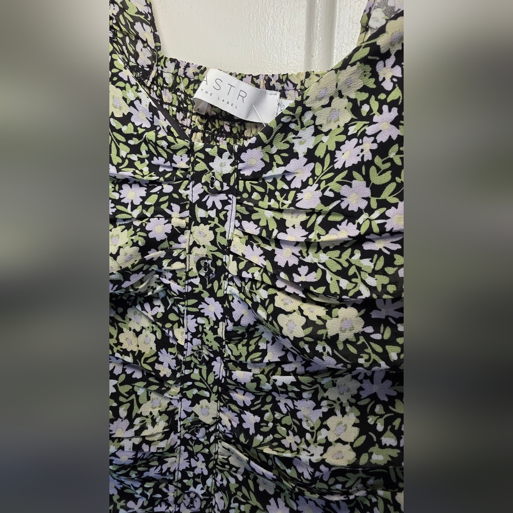 ASTR The Label Floral Rouched Dress Size X-Small - Picture 2 of 7